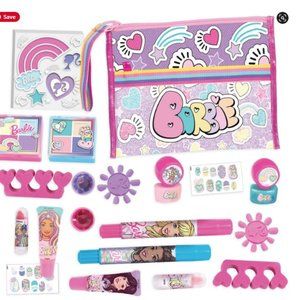 Just Play Barbie Deluxe Makeup Set 20-Pieces Includes Nail Polish Hair chalk NIB